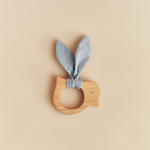 Mordillo Pajarito de Madera y Lienzo - celeste
