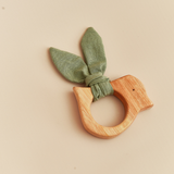 Mordillo Pajarito de Madera y Lienzo - verde